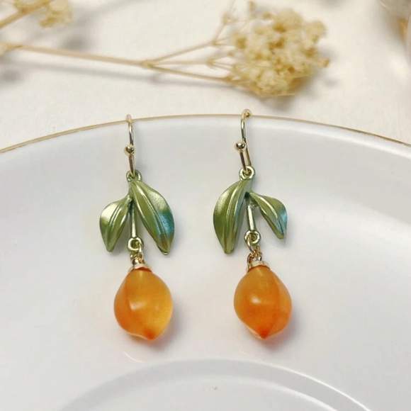 🍊Orange Fruit Drop Dangle Earrings - Picture 4 of 9